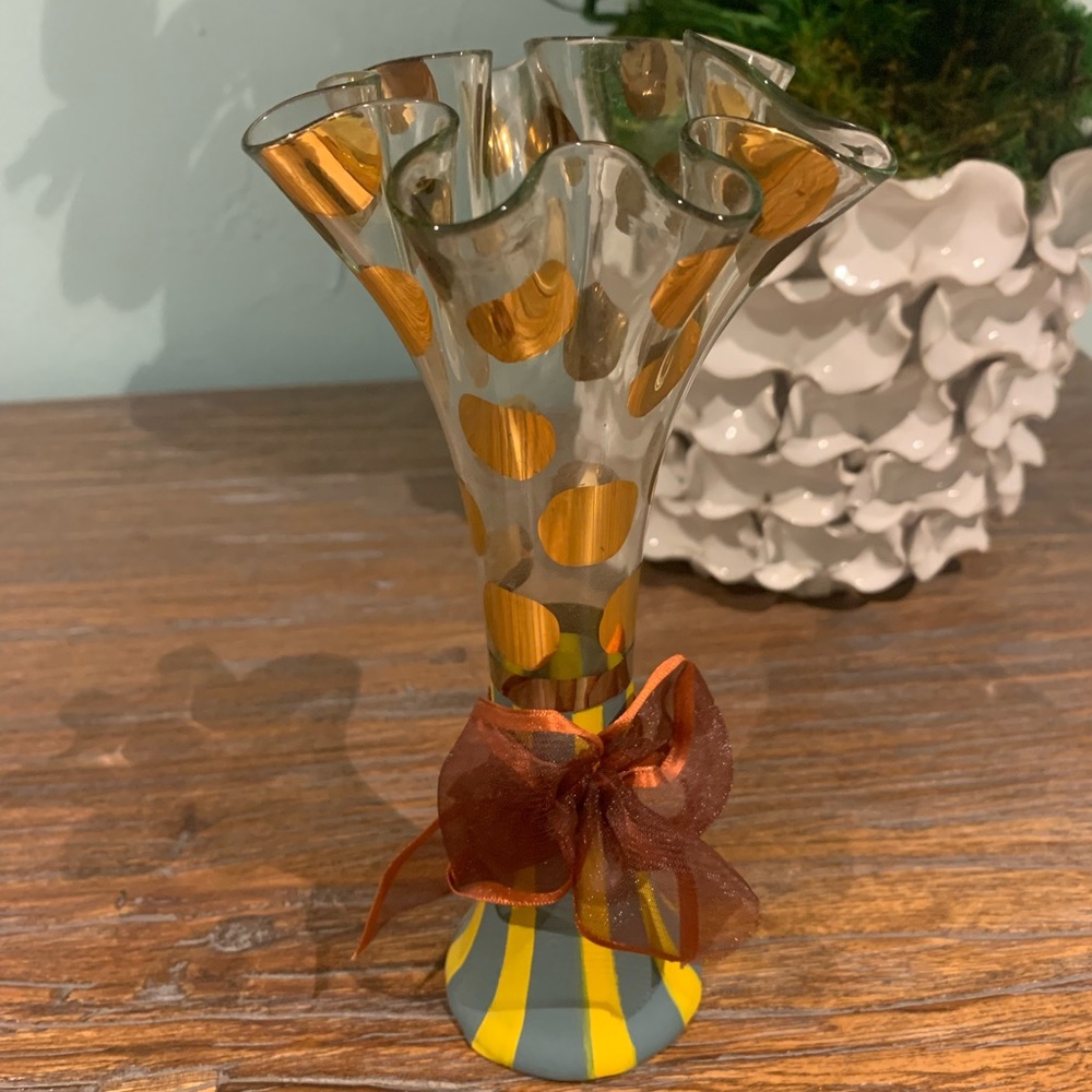 Middle sized hand painted MacKenzie Childs vase